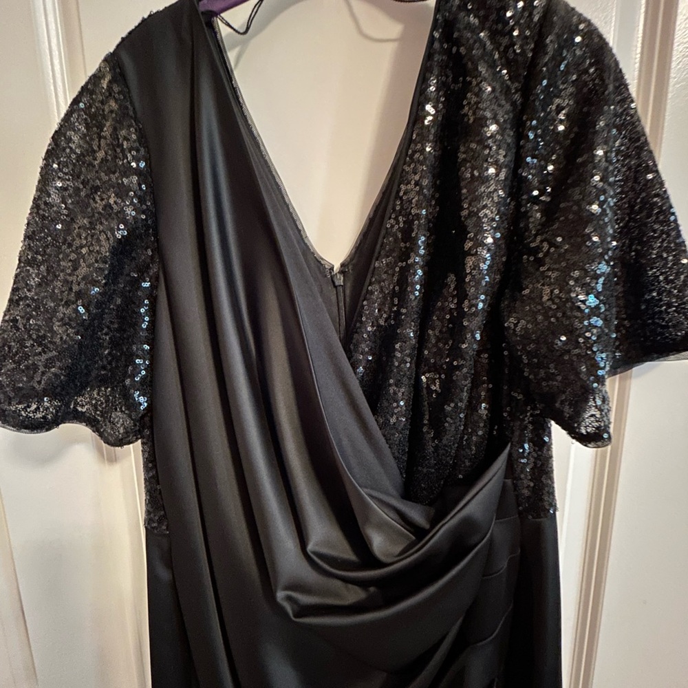 Ralph Lauren Asymmetrical Black Sequin Dress